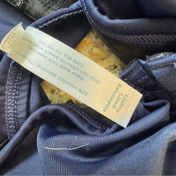 Cacique NEW Navy Blue Bikini Top SIZE 44F balconette multiway straps Lane Bryant - Picture 3 of 4